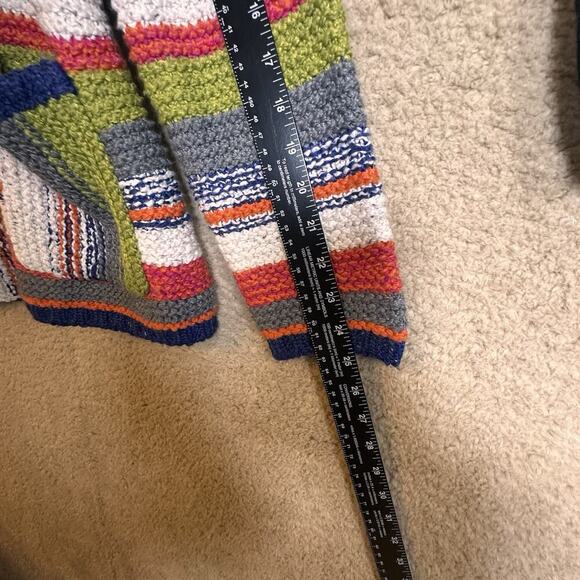 Habitat Oversized Rustic Stripes Chunky Cardigan Sweater Women Sz S Art to Wear - Picture 15 of 16